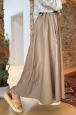 Made in Italy Runa Leather Look Skirt Clay